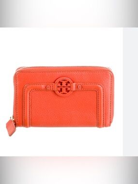 Tory Burch Small Zip-Around Wallet in Coral
